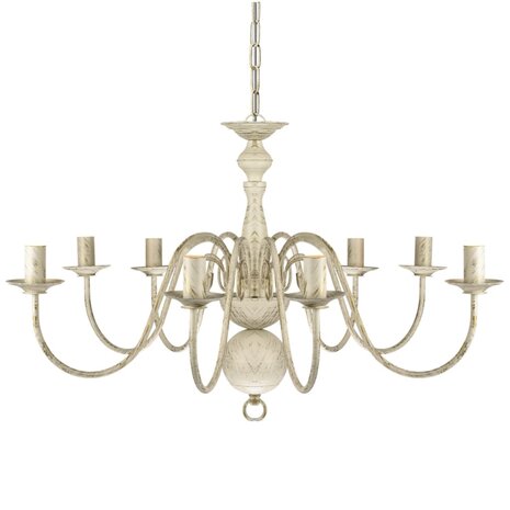 Kroonluchter wit metaal 8 x E14 lampen