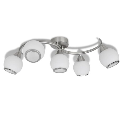 Plafondlamp met glazen kappen + golvende rail