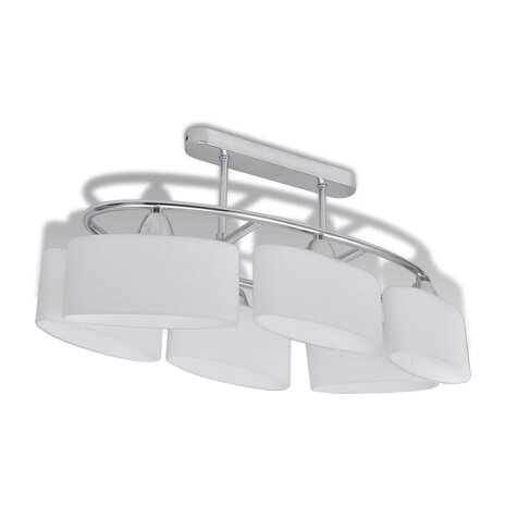 Plafondlamp met ellipsvormige glazen kappen 6xE14