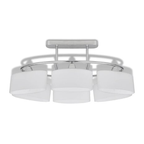 Plafondlamp met ellipsvormige glazen kappen 6xE14