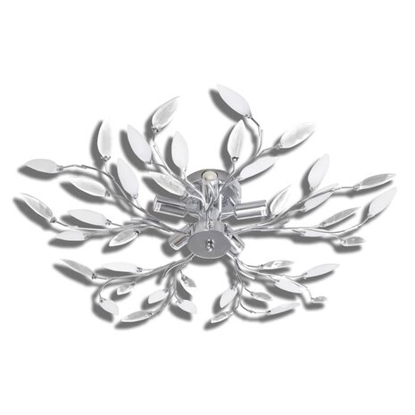 Plafondlamp met kristallen bladeren van acryl 5xE14 wit