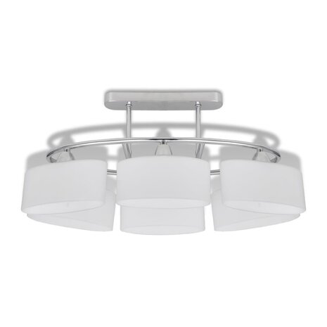 Plafondlamp met ellipsvormige glazen kappen 4 st E14