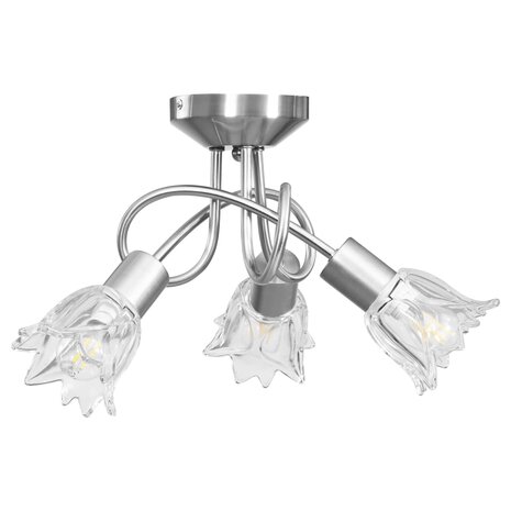 Plafondlamp met glazen tulpvormige kappen 3xE14 transparant