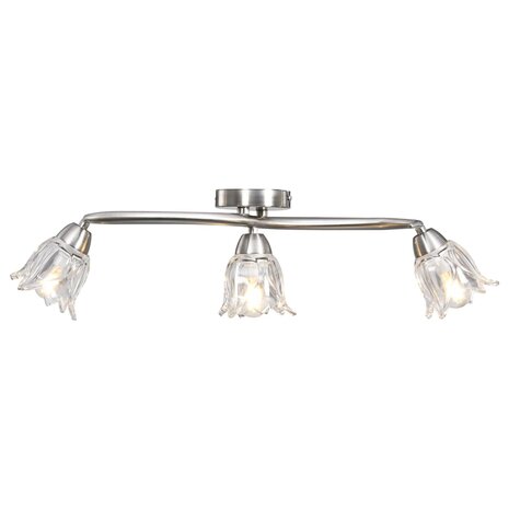 Plafondlamp met glazen tulpvormige kappen 3xE14 transparant