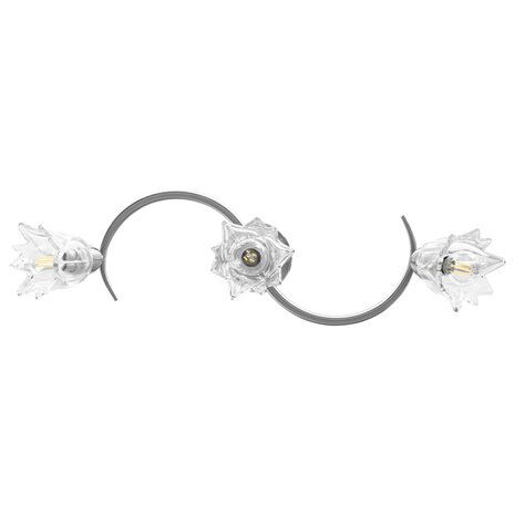 Plafondlamp met glazen tulpvormige kappen 3xE14 transparant