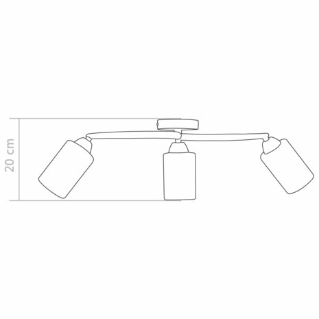 Plafondlamp met keramieke cilindervormige kappen 3xE14 wit