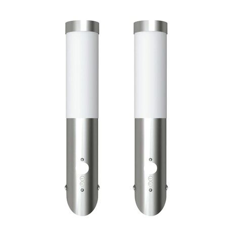 Buitenlamp RVS Enego met sensor (2 stuks)