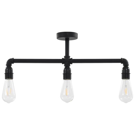 Plafondlamp 3xE27 zwart