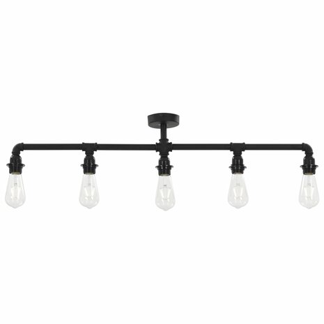 Plafondlamp 5xE27 zwart