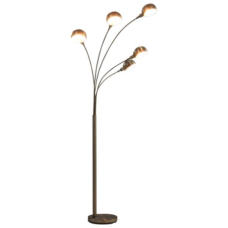 Lamp staand 5xE14 200 cm zilverkleurig