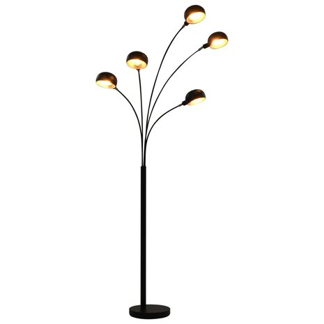 Lamp staand 5xE14 200 cm zwart en goud
