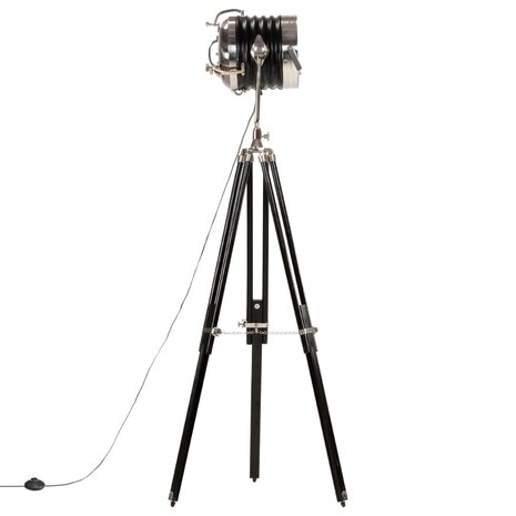 Vloerlamp driepoot 171 cm massief mangohout zwart