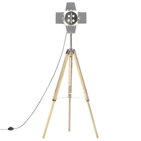 Vloerlamp driepoot 140 cm massief mangohout