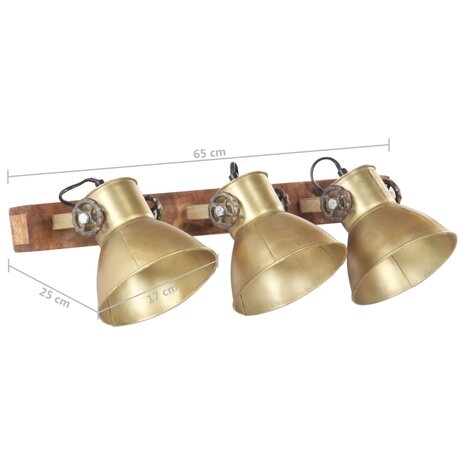 Wandlamp industrieel E27 65x25 cm messingkleurig