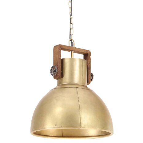 Hanglamp industrieel rond 25 W E27 40 cm messingkleurig