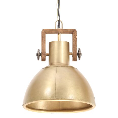 Hanglamp industrieel rond 25 W E27 30 cm messingkleurig
