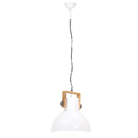 Hanglamp industrieel rond 25 W E27 40 cm wit