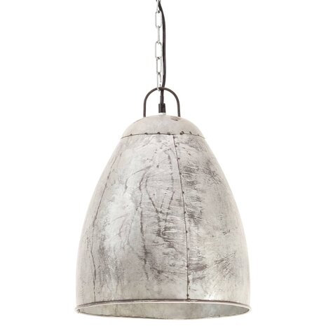 Hanglamp industrieel rond 25 W E27 32 cm zilverkleurig