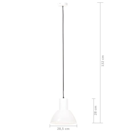 Hanglamp rond 25 W E27 28,5 cm wit