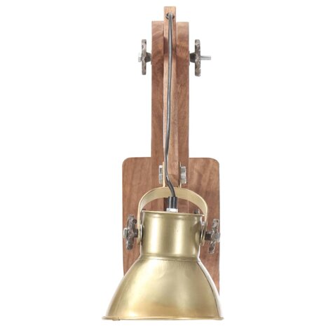 Wandlamp industrieel rond E27 messingkleurig