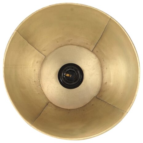 Vloerlamp E27 massief mangohout messingkleurig