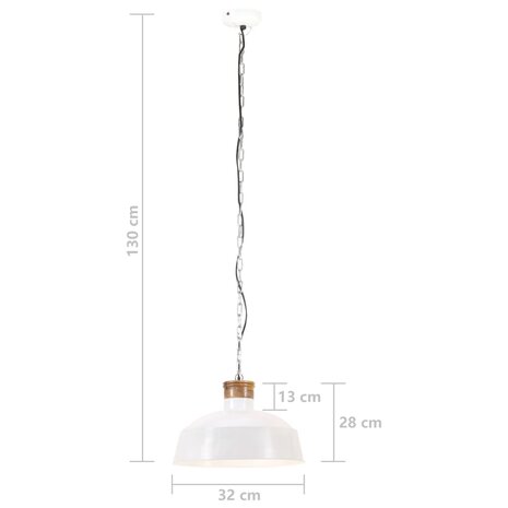 Hanglamp industrieel E27 32 cm wit