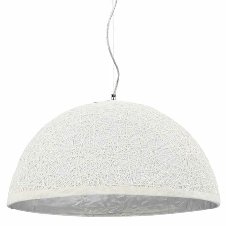 Hanglamp E27 Ø50 cm wit en zilver