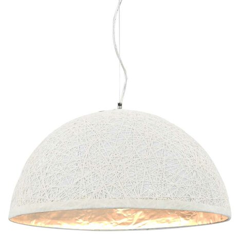 Hanglamp E27 Ø50 cm wit en zilver