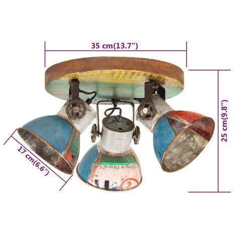 Plafondlamp industrieel 25 W E27 42x25 cm meerkleurig
