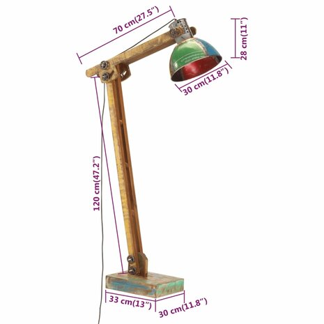 Vloerlamp E27 meerkleurig
