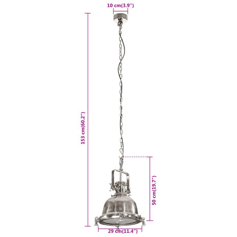 Hanglamp 29x29x153 cm aluminium