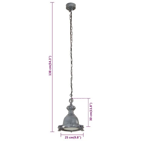 Hanglamp 25x25x138 cm aluminium