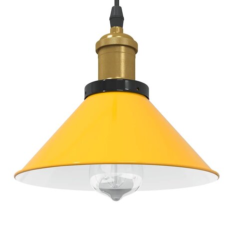 Hanglamp in hoogte verstelbaar E27 Ø22 cm metaal glanzend geel