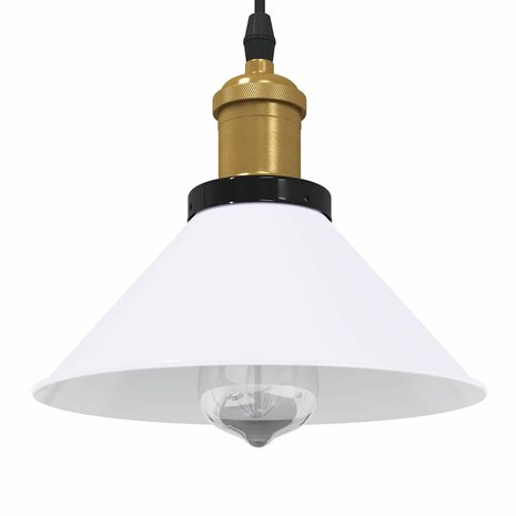 Hanglamp in hoogte verstelbaar E27 Ø22 cm metaal glanzend wit