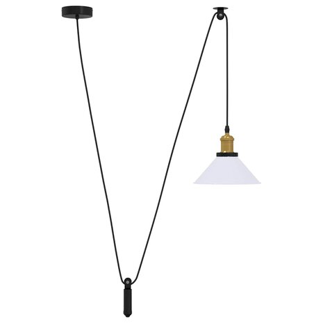 Hanglamp in hoogte verstelbaar E27 Ø22 cm metaal glanzend wit