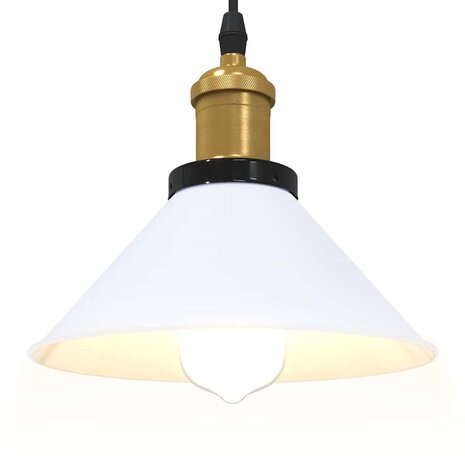 Hanglamp in hoogte verstelbaar E27 Ø22 cm metaal glanzend wit