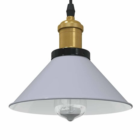 Hanglamp in hoogte verstelbaar E27 Ø22 cm metaal glanzend grijs