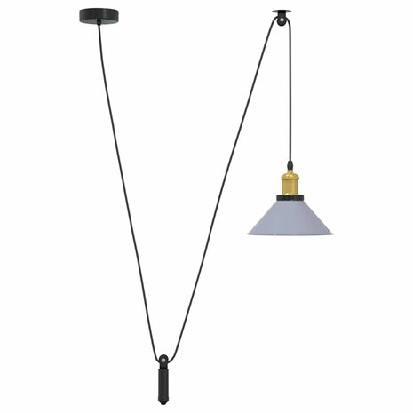 Hanglamp in hoogte verstelbaar E27 Ø22 cm metaal glanzend grijs