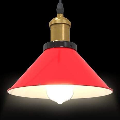 Hanglamp in hoogte verstelbaar E27 Ø22 cm metaal glanzend rood
