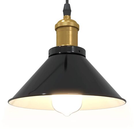 Hanglamp in hoogte verstelbaar E27 Ø22 cm metaal glanzend zwart
