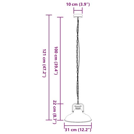 Hanglamp E27 Ø 31 cm ijzer zwart