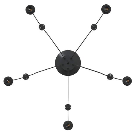 Hanglamp met 5 lamphouders E27 metaal zwart