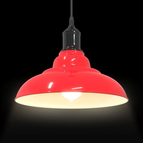 Hanglamp in hoogte verstelbaar E27 Ø31 cm metaal glanzend rood