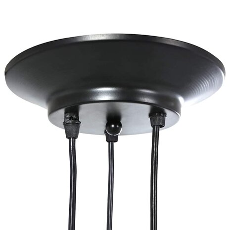 Hanglamp met 3 lamphouders E27 metaal zwart