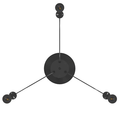 Hanglamp met 3 lamphouders E27 metaal zwart