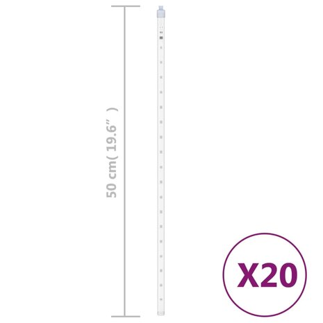 Meteoorlichten 20 st 720 LED's binnen/buiten 50 cm koudwit