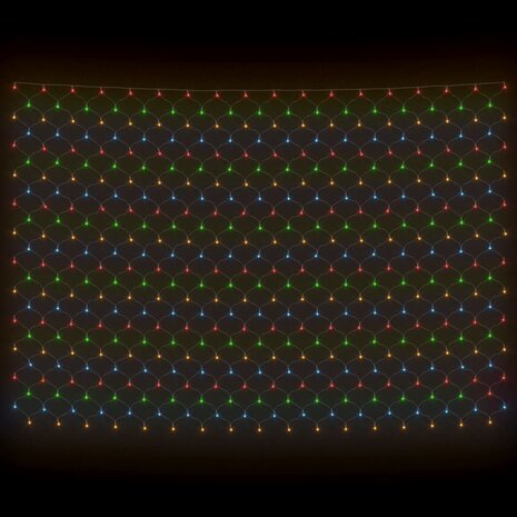 Kerstnetverlichting 306 LED's binnen/buiten 3x3 m meerkleurig