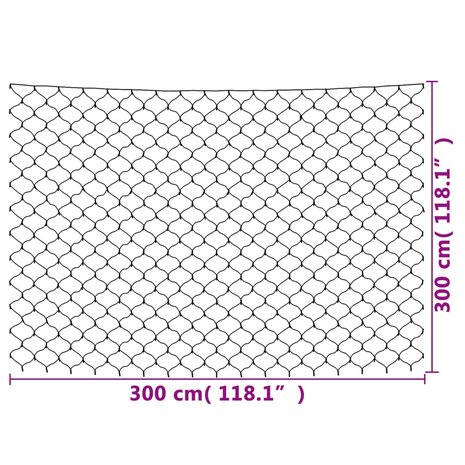 Kerstnetverlichting 306 LED's binnen/buiten 3x3 m meerkleurig