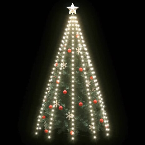 Kerstboomverlichting met 300 LED's koudwit net 300 cm