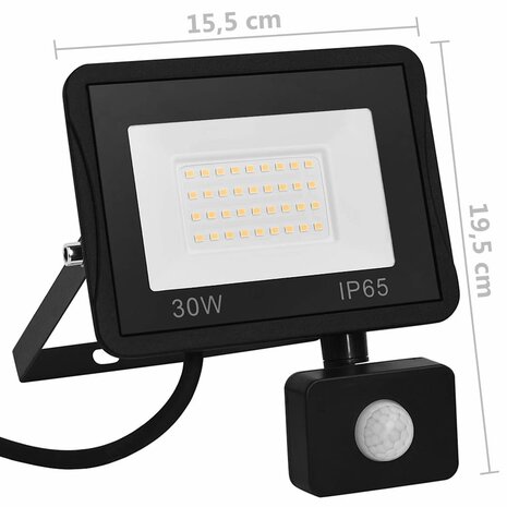 Spotlight met sensor LED 30 W koudwit